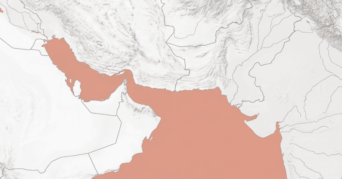Map of the UAE-to-India corridor showing Dubai, illustrating the geographic scale of the AED-to-INR remittance corridor